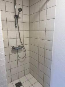 比伦德House in Billund的浴室内配有淋浴和头顶淋浴