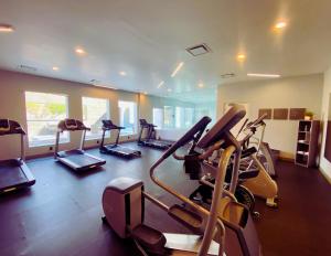 阿瓜斯卡连特斯La Quinta by Wyndham Aguascalientes的一间健身房,里面配有几台跑步机