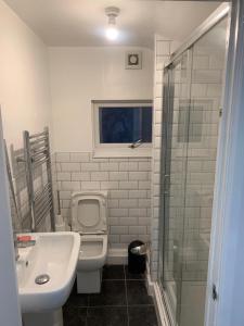 吉林汉姆Arden Street的浴室配有卫生间、盥洗盆和淋浴。