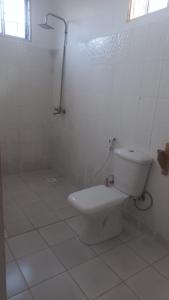 南威MaNa Nungwi的白色的浴室设有卫生间和淋浴。