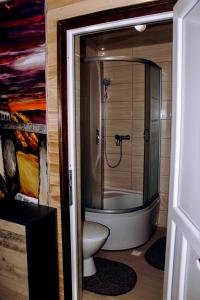沃罗赫塔ЛемГора的浴室配有淋浴和卫生间。