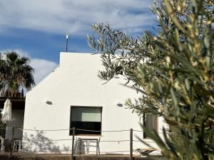 厄尔·坎皮洛·德·罗达尔Oro y Luz的白色房子的一侧有窗户