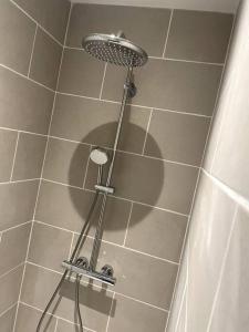 维耶尔宗Bleu Suprême balnéo的浴室内配有淋浴和头顶淋浴