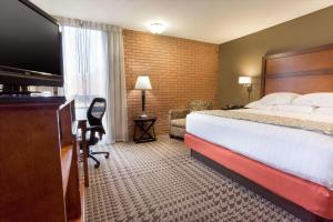 Jackson密苏里州杰克逊德鲁套房酒店的配有一张床和一台平面电视的酒店客房