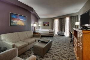 阿尔伯克基阿尔伯克基北德鲁宾馆的酒店客房设有一张沙发和一张床