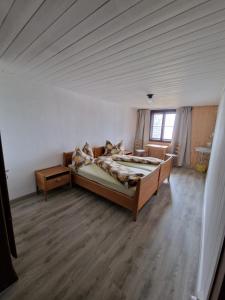 菲茨瑙Rigi-Scheidegg Ferienwohnungen West XL的一间卧室,卧室内配有一张大床
