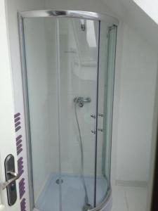 戴斯Ardenlea House Hotel B&b的浴室内带玻璃淋浴间