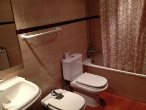 埃斯特里-德阿内乌Apartaments Pirinenc的浴室配有白色卫生间和盥洗盆。