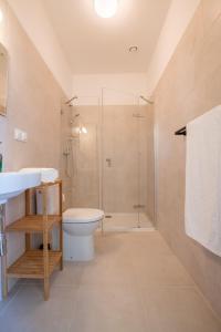 斯克拉斯卡波伦巴Balasana - dom na wyłączność的带淋浴、卫生间和盥洗盆的浴室