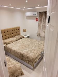 绍斯霍Fully Air-Conditioned Bedroom w 2 Double Beds & King Size Sofa Bed w Ensuite Bathroom Near Grand Union Canal - FREE Parking的一间卧室,配有两张床