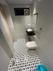 卜山The Peach Tree Rooms的浴室配有白色卫生间和盥洗盆。