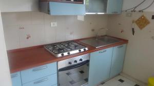 特雷比萨切Appartamento Lungomare Trebisacce的厨房配有炉灶和水槽
