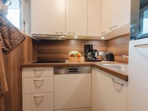 巴特霍夫加施泰因Apartment Orlic by Interhome的小厨房配有白色橱柜和水槽