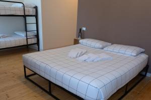 TrontanoLa Stazione的宿舍间的一张床位,配有两张双层床