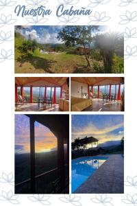 迦太基Cabaña Niraj的度假村和游泳池的照片拼凑而成