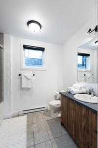 魁北克市Denis的白色的浴室设有水槽和卫生间。