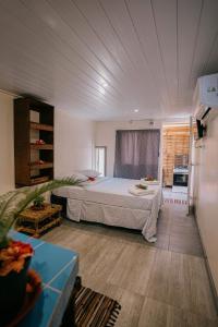 波拉波拉Mianahere Studio Bora Bora的一间卧室,卧室内配有一张大床
