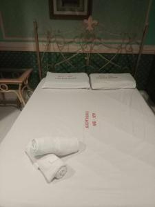 曼达维市WJV INN CABANCALAN的睡床上三卷卫生纸