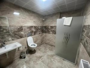 迪亚巴克尔库普鲁酒店的一间带卫生间和水槽的浴室
