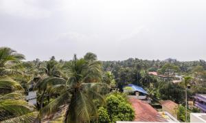 古鲁瓦尤尔Treebo Trend Sreepathi Prayag Apartments的城市棕榈树的景色
