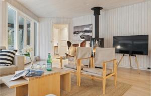 维斯特索马肯Stunning Home In Nex With Kitchen的客厅配有两把椅子和电视