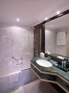 迪拜卡尔顿塔酒店的一间带水槽和淋浴的浴室