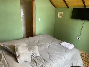 Hospedaje - Cabañas villa rosita客房内的一张或多张床位