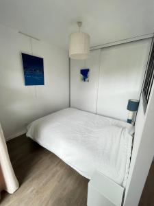 普洛埃默Studio récent Cosy - Ploemeur的一间小卧室,内有白色的床