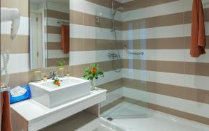 甘达坞伊港西贝尔阿罕布拉海滩高尔夫&Spa酒店的一间带水槽和淋浴的浴室