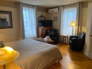 梅戈格曼诺儿德拉鲁魅力酒店的酒店客房,配有一张床和两把椅子
