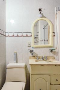 墨西哥城Mejor precio ubicación 2p habitación cómoda的一间带卫生间、水槽和镜子的浴室