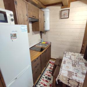亚列姆切Family Plai的一间带冰箱和水槽的小厨房
