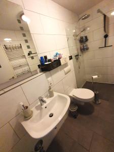 梅德巴赫Nivis的一间带水槽和卫生间的浴室