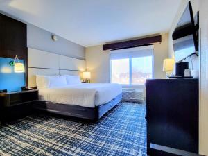Belcamp阿伯丁/贝尔坎普温盖特温德姆酒店的酒店客房设有床和窗户。