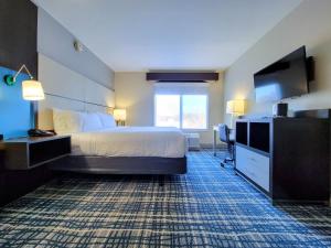 Belcamp阿伯丁/贝尔坎普温盖特温德姆酒店的配有一张床和一台平面电视的酒店客房