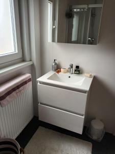 皮尔斯The best known village of Belgium的浴室设有白色水槽和镜子