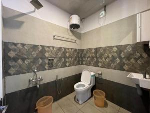 PanamaramGreens Vista Wayanad - Premium Homestay Near Natural Stream的一间带卫生间和水槽的浴室