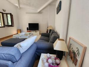 卡尔德斯德马拉维亚Casa Caldes de Malavella, 3 dormitorios, 6 personas - ES-209-74的客厅配有两张沙发和一台电视机