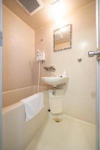 东京maison elegance - Vacation STAY 15799的一间带水槽、卫生间和镜子的浴室