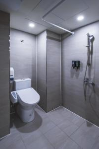 台北雅璞文旅的一间带卫生间和淋浴的浴室