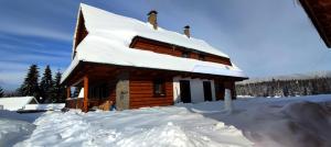 斯祖贝莱克Challet Tonka的小木屋,屋顶上积雪