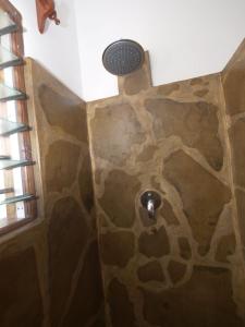 马林迪Beach Way Villa的墙上的长颈鹿设计淋浴