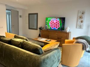 梅拉诺LabPark Relax Apartment的带沙发和电视的客厅