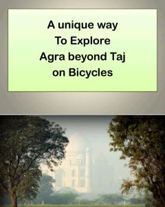 阿格拉Sharma's Exquisite 2 BHK HomeStay in City of Taj的骑自行车探索焦油以外的地区的一种独特方式