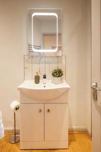 达特茅斯Harbour Living的浴室设有白色水槽和镜子