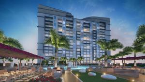 迈阿密Provident Grand Luxury Short-Term Residences的 ⁇ 染酒店,拥有游泳池和棕榈树