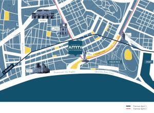 尼斯Aparthotel AMMI Nice Massena - ex Ajoupa的雅典城市地图