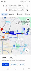 甘吉布勒姆Sai Homestay的地铁地图的截图