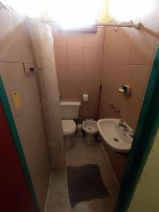 San Isidro卡瓦尼亚斯里德穆旅馆的一间带卫生间和水槽的小浴室