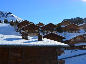 大博尔南Appartement Le Grand-Bornand, 2 pièces, 7 personnes - FR-1-241-23的一群屋顶下积雪的建筑